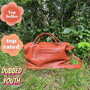 ORA DELPHINE 🦋 Cognac Leather Satchel Bag